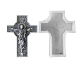 Molde silicona cruz con Jesucristo 